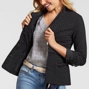 Cabi 5293 Flamenco Jacket Eyelet Blazer In Black Size 6 NWT'S